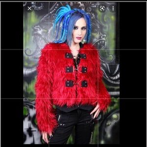 Tripp nyc RARE red fur coat
